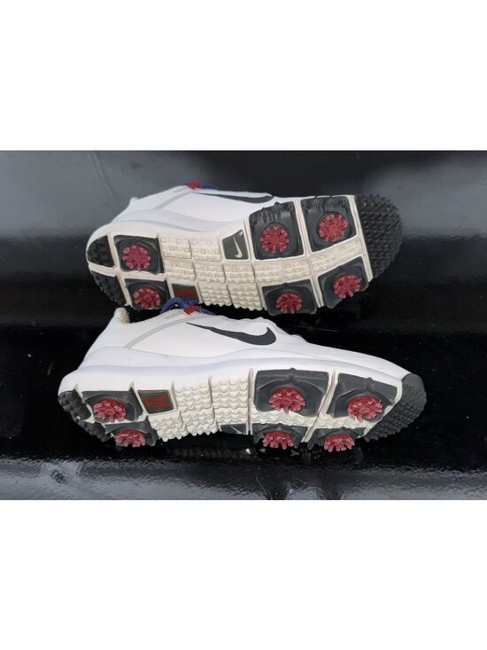 RARE Nike Tiger Woods TW 2013 Mens Leather Golf Spikes Shoes Size 9 White main image 7